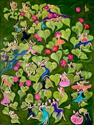 Shy illusive fairies of the Morning Glory awaken the magical child.

Oil on Canvas.  24 x 36
SELECT TITLE TO VIEW PAINTING
