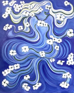 Deva's Dance of Divine Grace flows elegance into the rejoicing spring celebration of Dogwood.

Acrylic on Canvas.   24 x 30
SELECT TITLE TO VIEW PAINTING